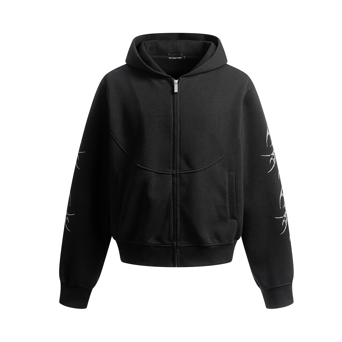 Geometric Zipper Hoodie