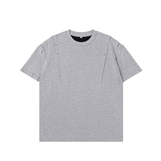 Rivet Detail Cropped Boxy Tee