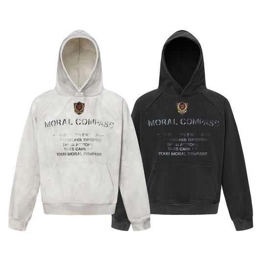 Emblem Embroidered Letter Hoodie