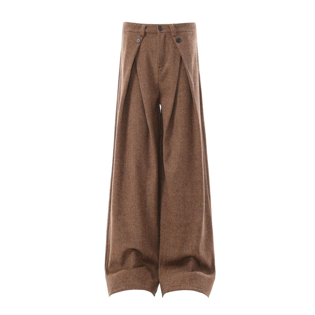 Simple A-line Pleated Woolen Trousers