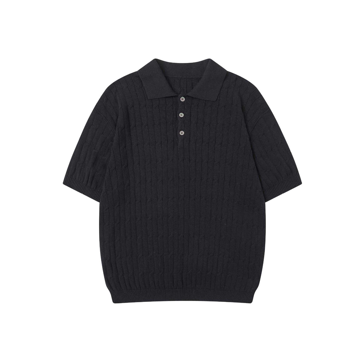 Cable Knit Polo Shirt