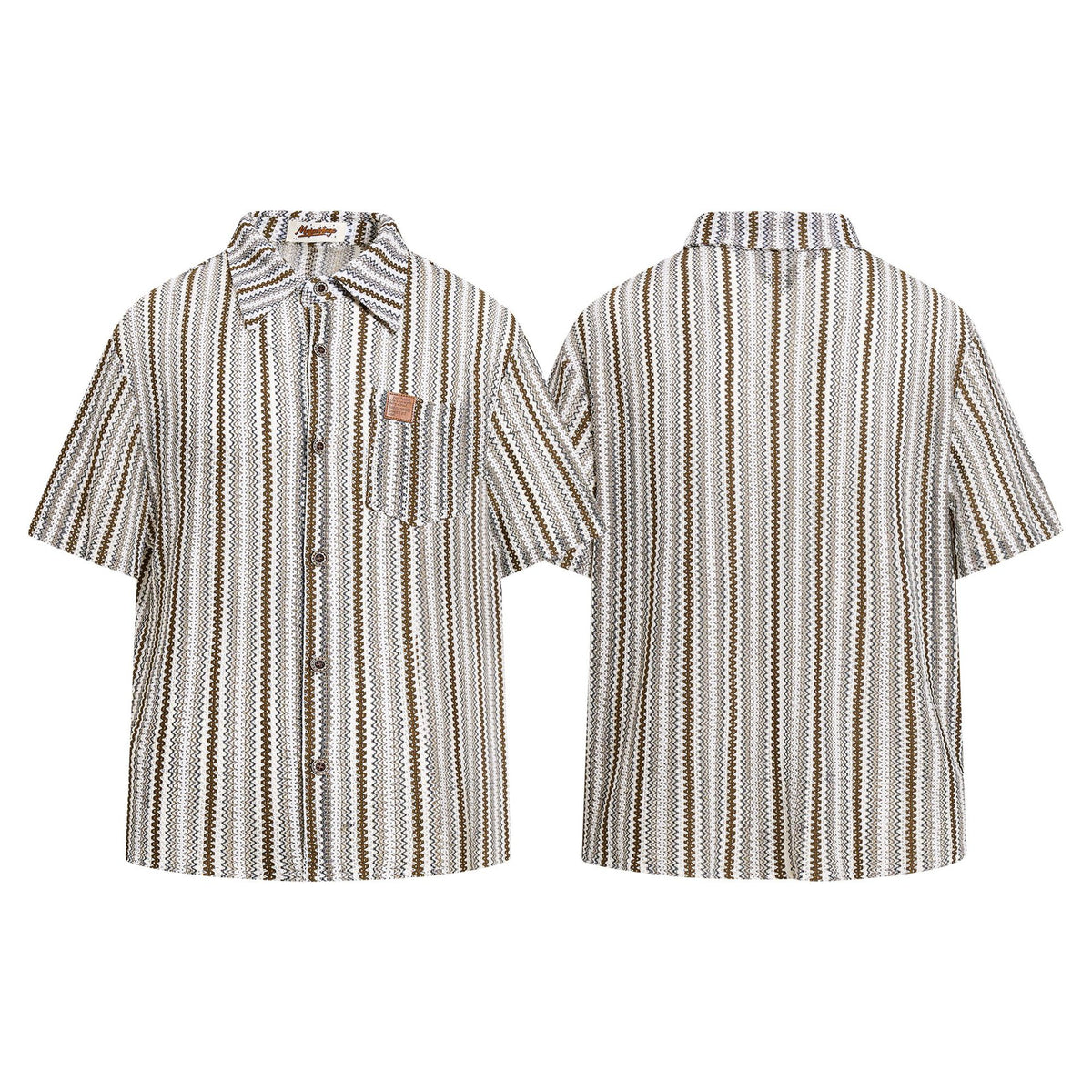 Wavy Pattern Short Sleeve Shirt