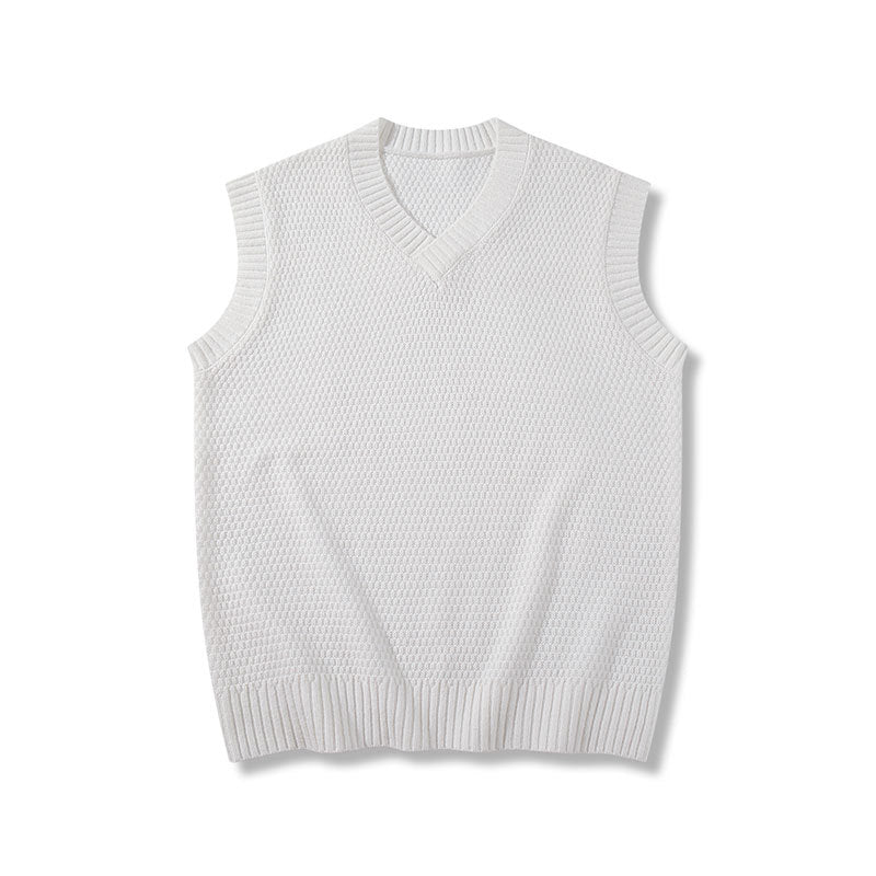 Textured V-Neck Knit Vest