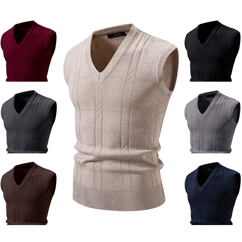 Structured V-Neck Knit Vest
