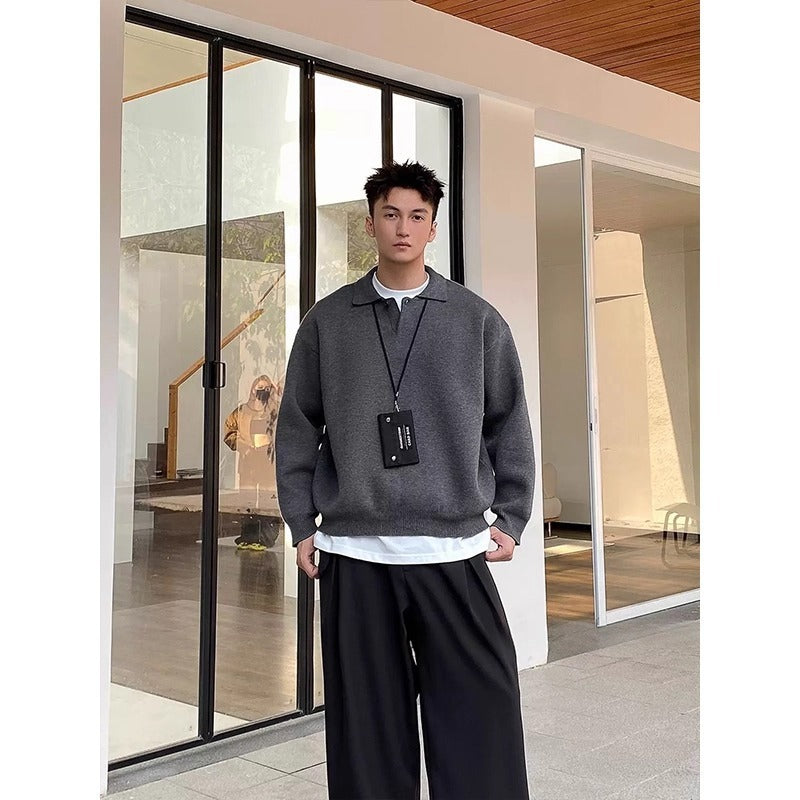 Minimal Knit Polo Sweater