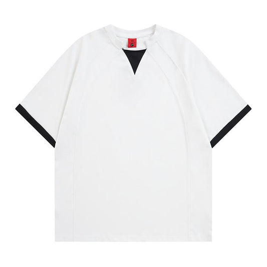 Contrast V Neck Tee