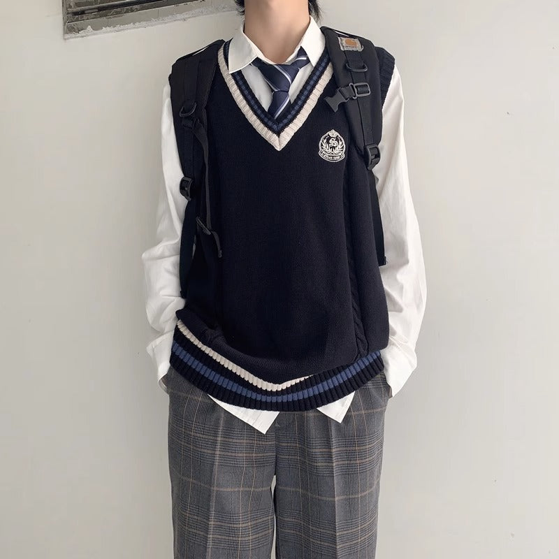 Collegiate V-Neck Knit Vest