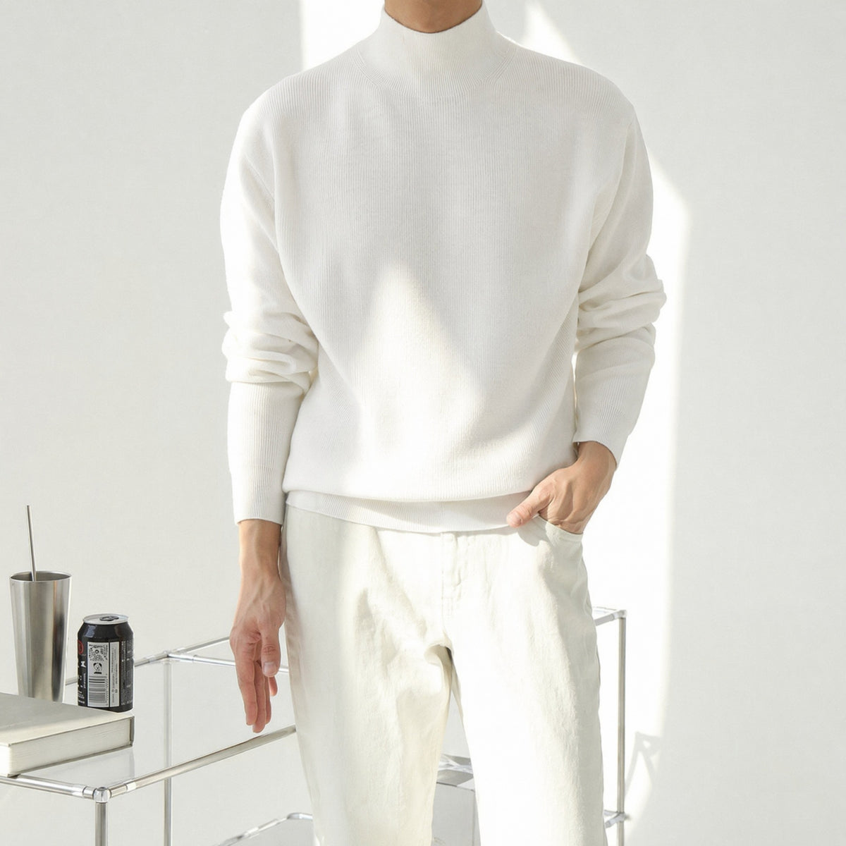 Minimal Mock Neck Knit