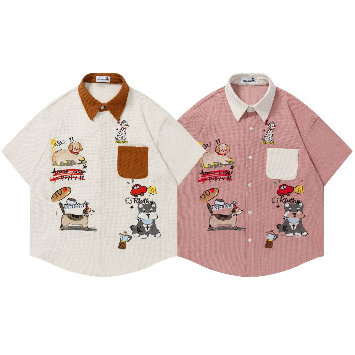 Embroidered Cartoon Shirt