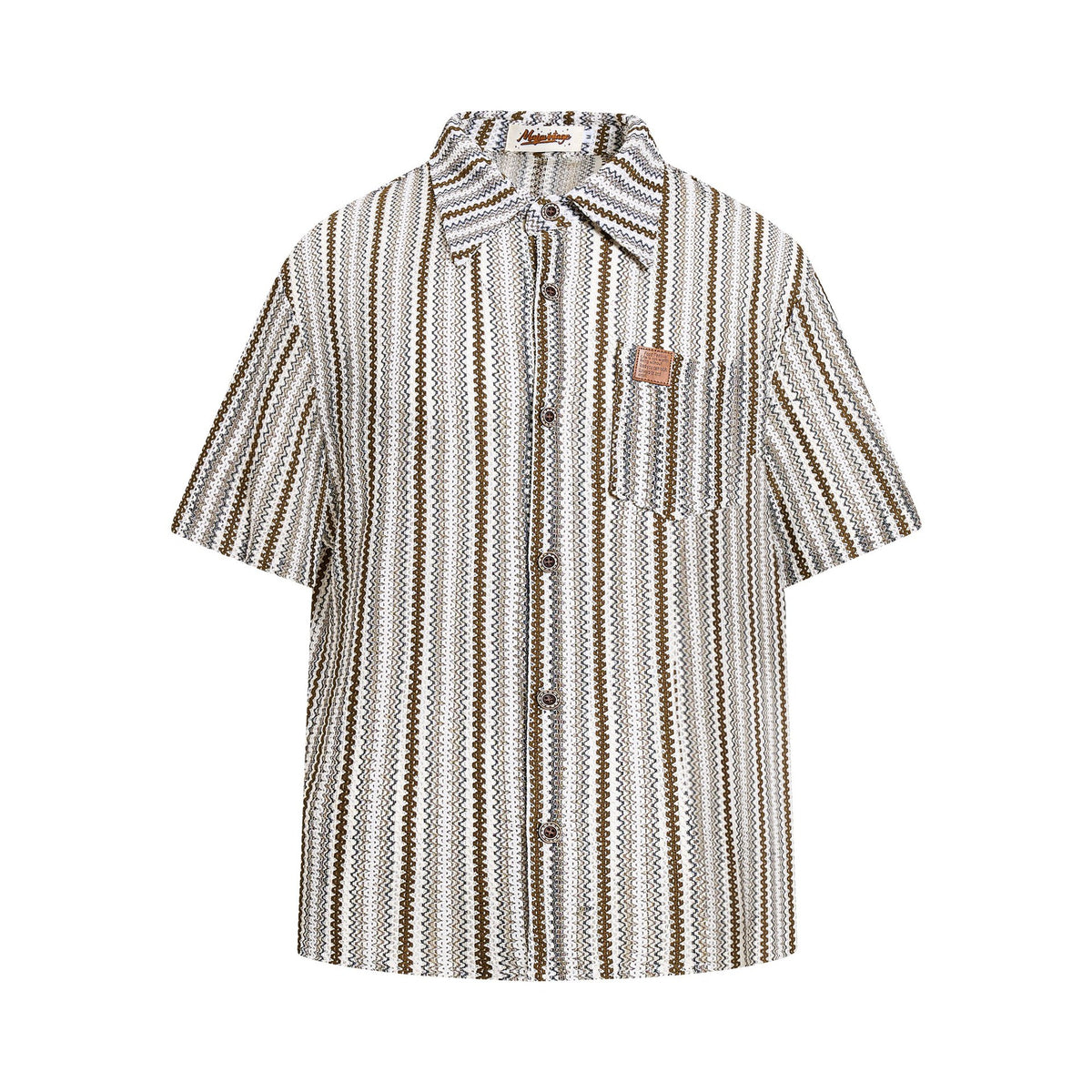 Wavy Pattern Short Sleeve Shirt