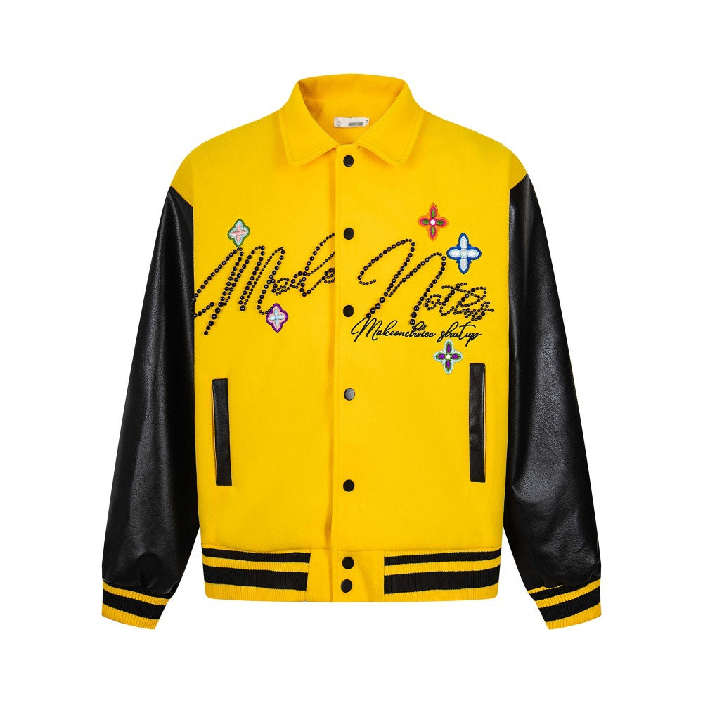 Noir Bloom Varsity Jacket