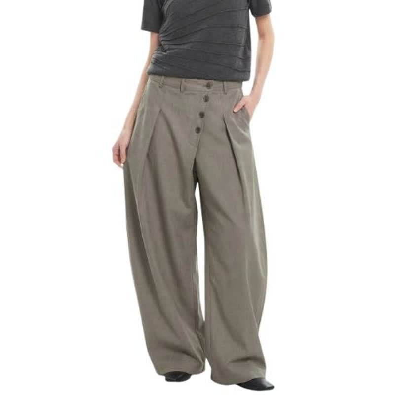 Wide Leg Pleated Trousers