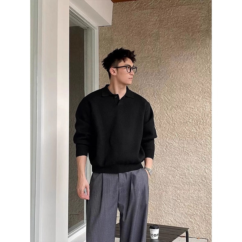 Minimal Knit Polo Sweater