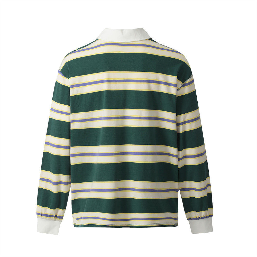 Striped Long Sleeve Polo