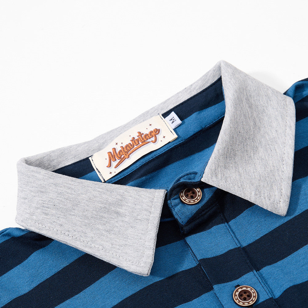 Vintage Stripe Graphic Polo