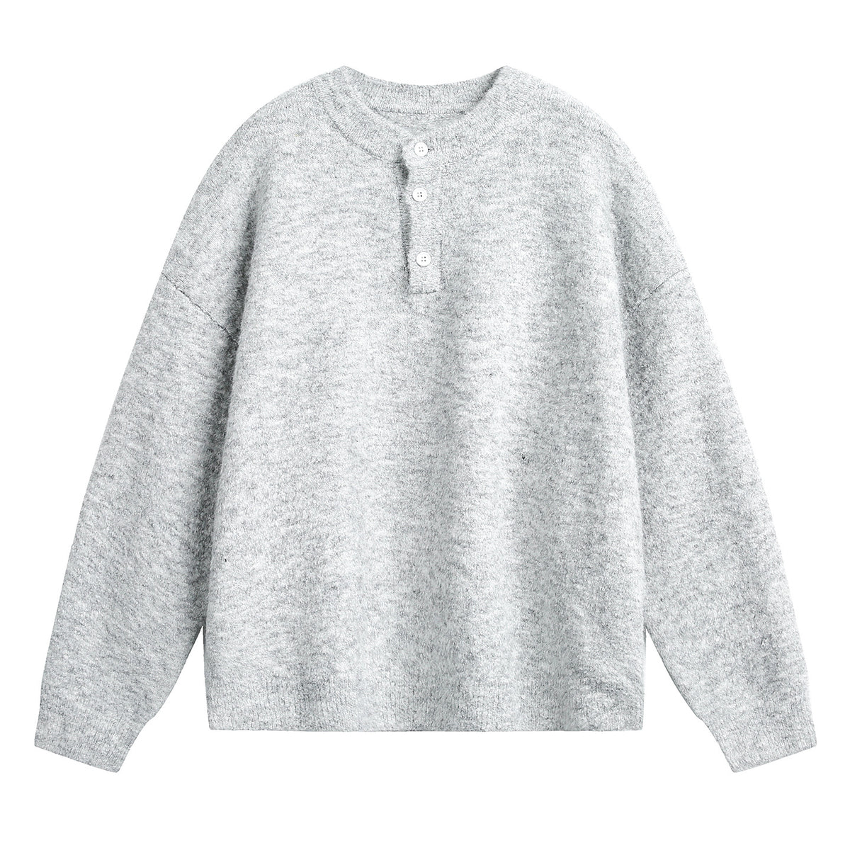 Textured Henley Knit Sweater