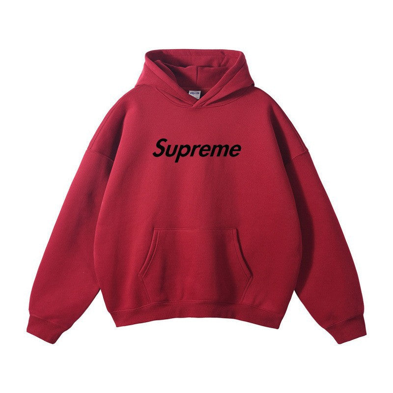 Printed Unisex Hoodie, Loose Drop Shoulder Sweatshirt