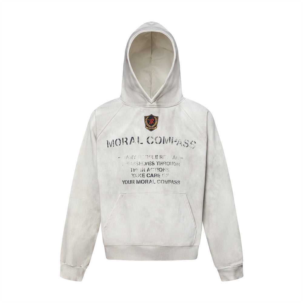 Emblem Embroidered Letter Hoodie