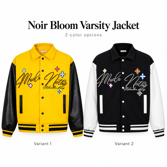 Noir Bloom Varsity Jacket