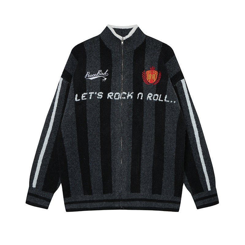Retro Stripe Track Knit Jacket