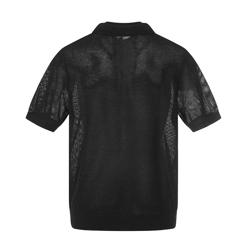 Layered Mesh Knit Polo