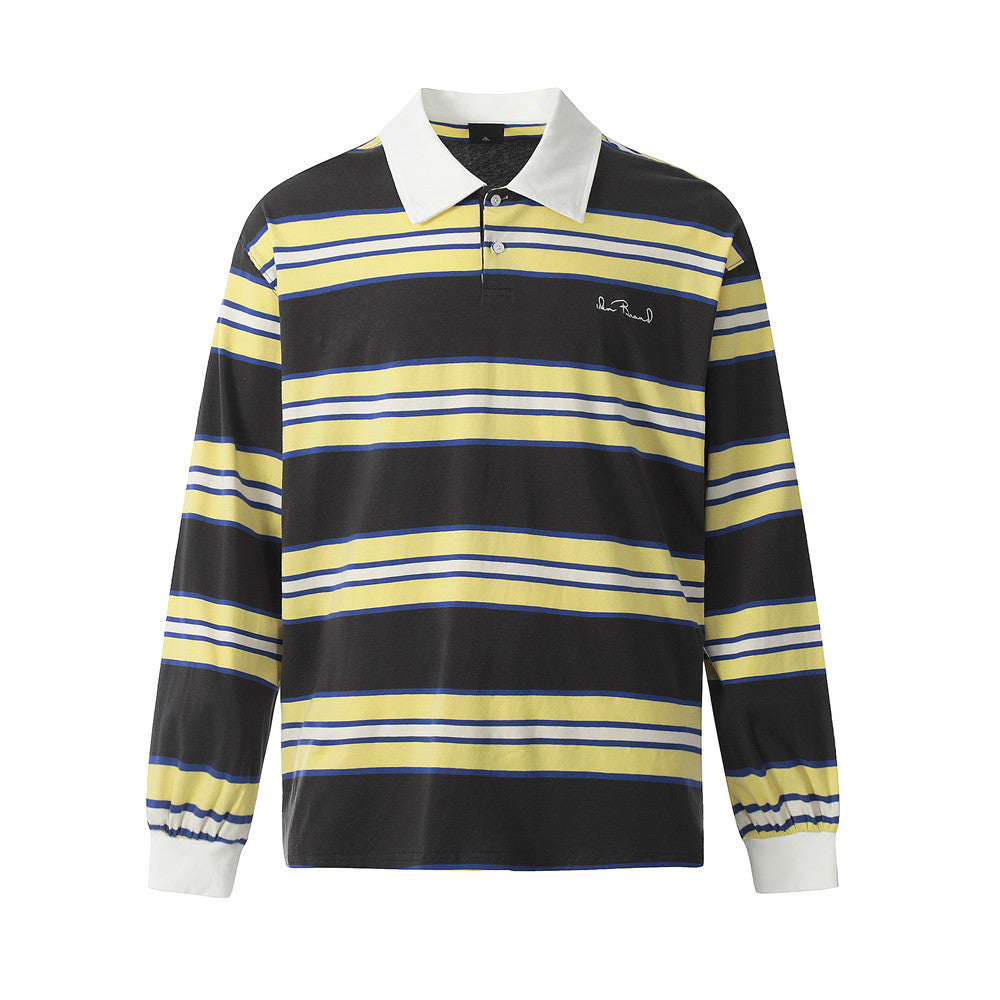 Striped Long Sleeve Polo