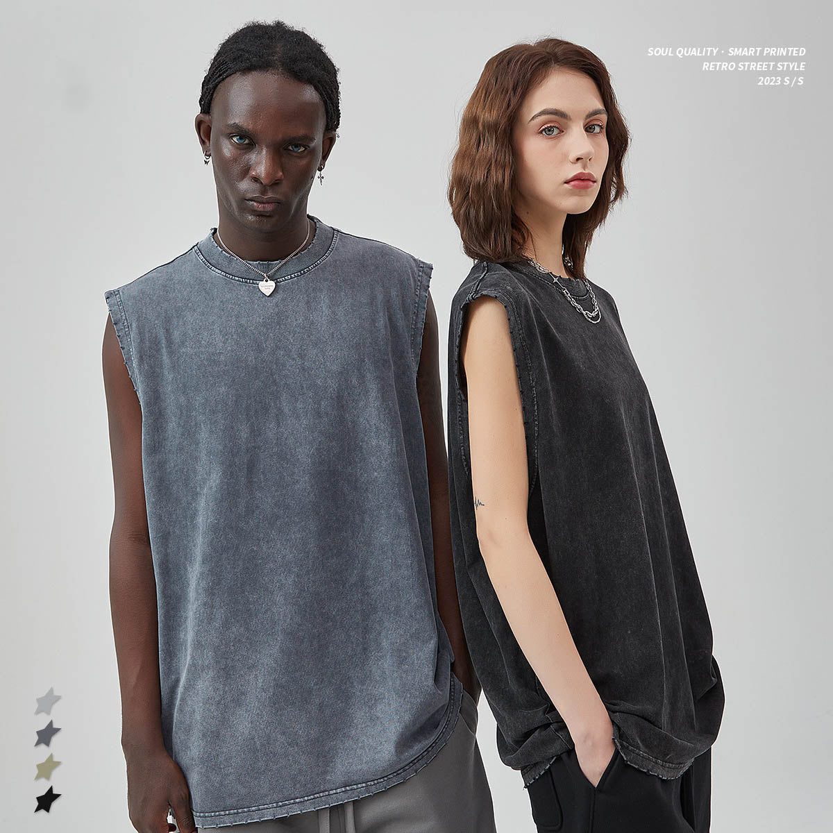 Washed Raw-Hem Tank