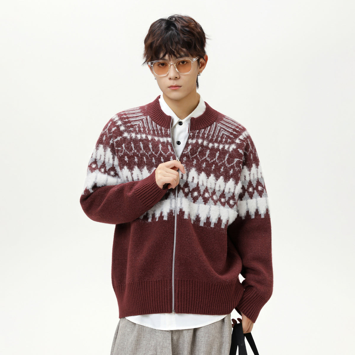 Nordic Zip Knit Cardigan