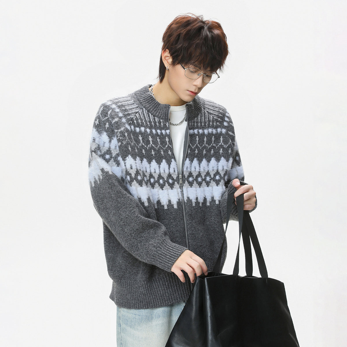 Nordic Zip Knit Cardigan