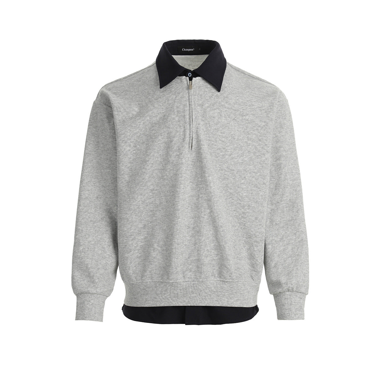 Layered Zip Polo Sweatshirt