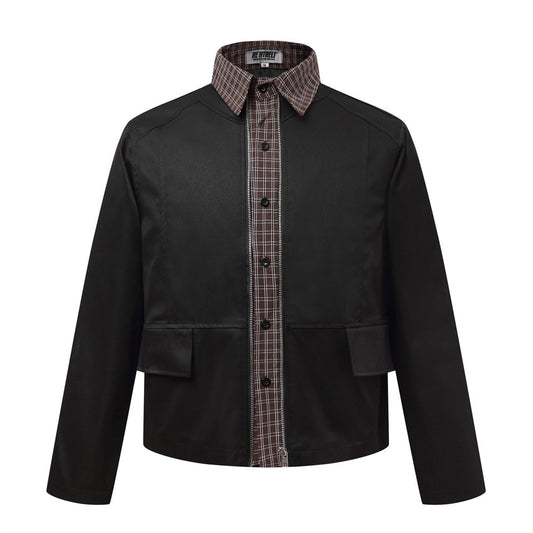 Plaid Layer Zip Jacket