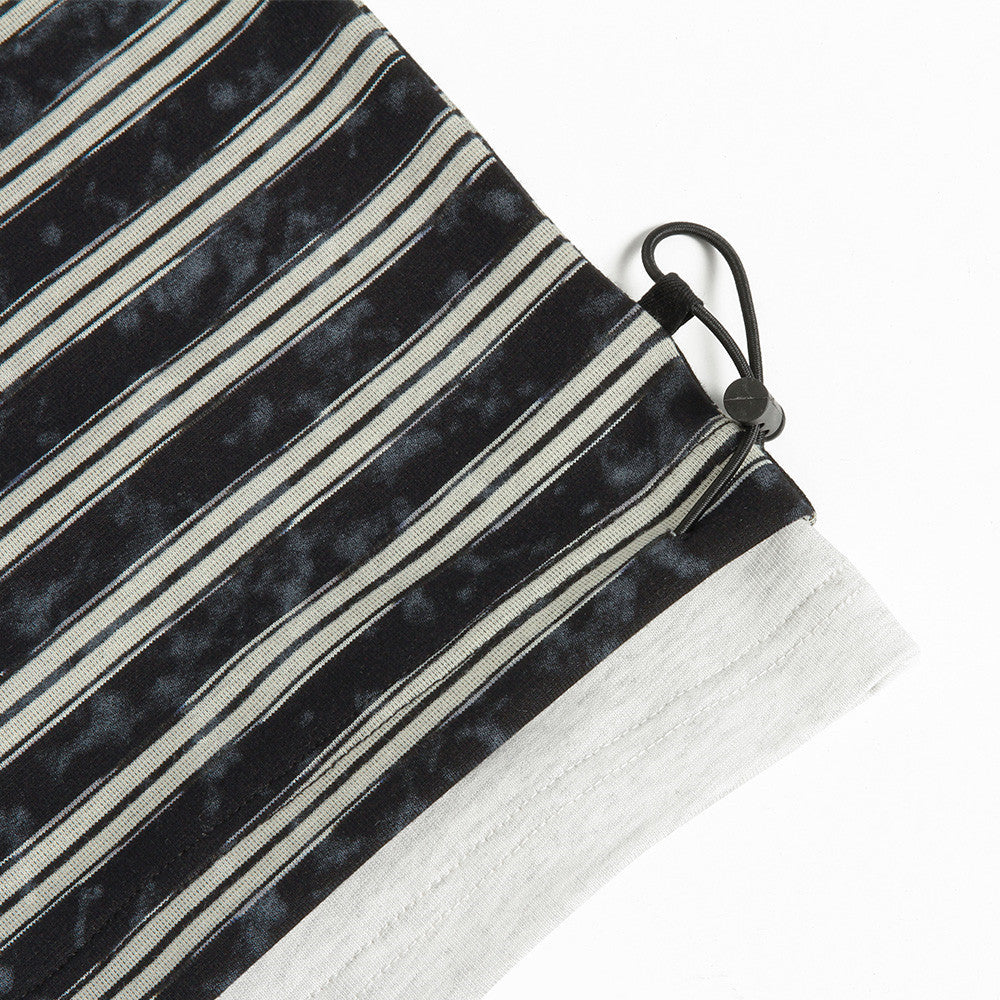 Washed Stripe Zip Polo