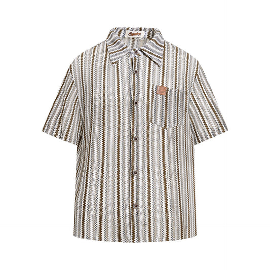 Wavy Pattern Short Sleeve Shirt