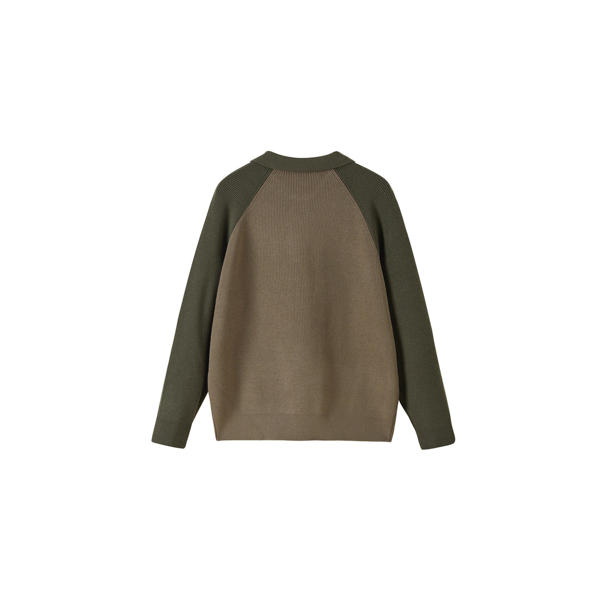 Contrast Raglan Half-Zip Knit