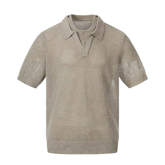 Layered Mesh Knit Polo