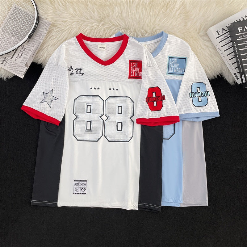 V-neck Casual Jersey