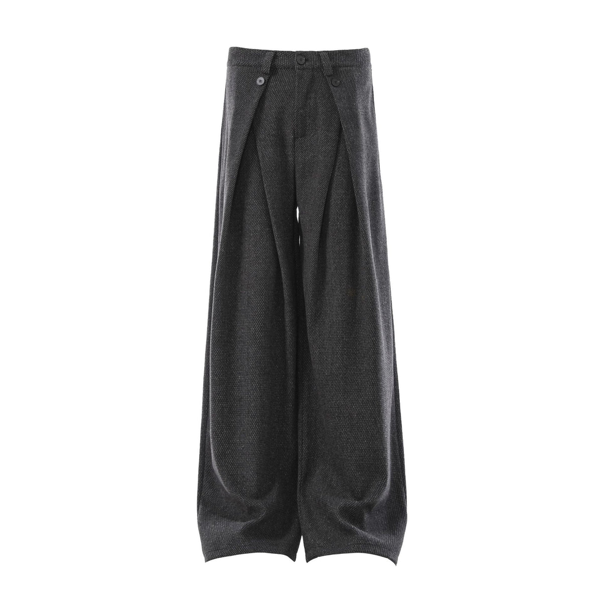 Simple A-line Pleated Woolen Trousers