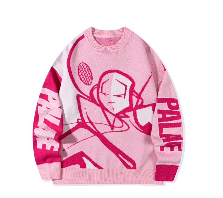 Pink Anime Knit Sweater
