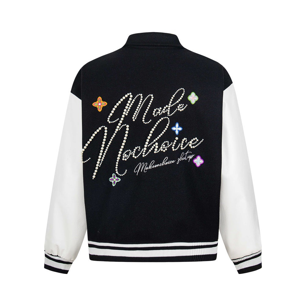 Noir Bloom Varsity Jacket