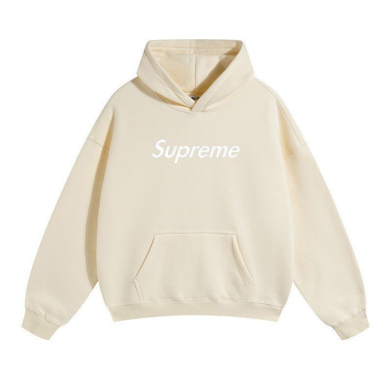 Printed Unisex Hoodie, Loose Drop Shoulder Sweatshirt