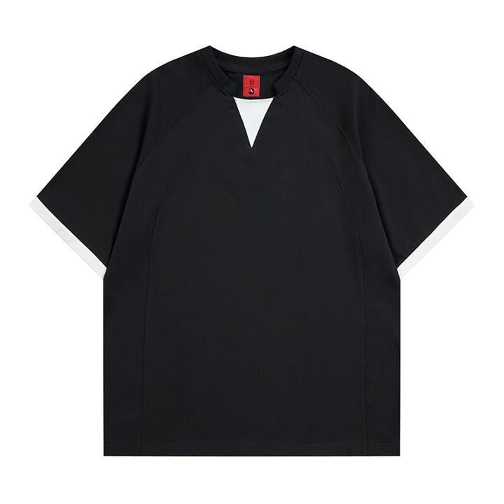 Contrast V Neck Tee