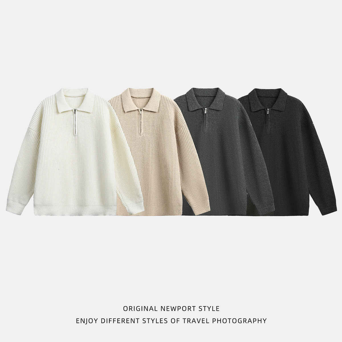 Half-Zip Knit Polo Sweater