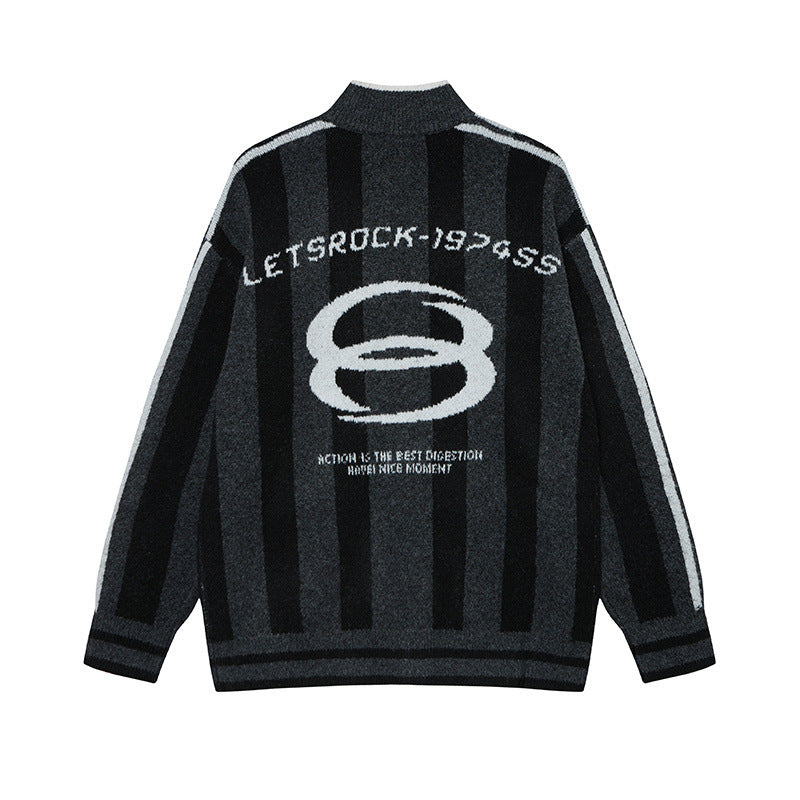 Retro Stripe Track Knit Jacket