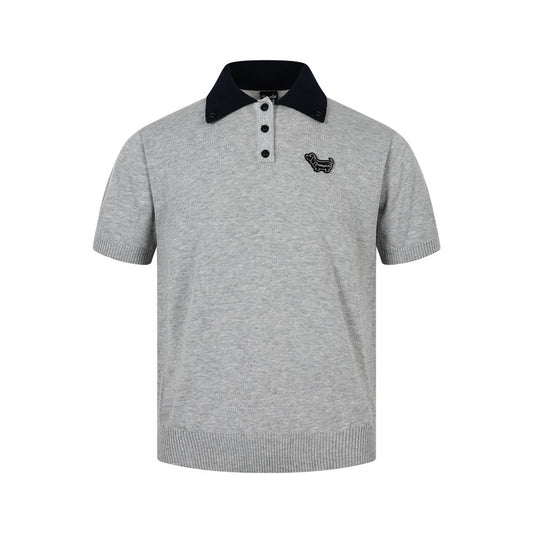 Contrast Collar Knit Polo