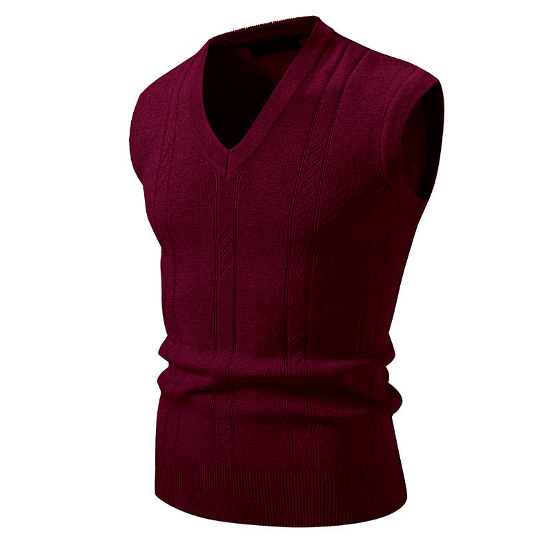 Structured V-Neck Knit Vest