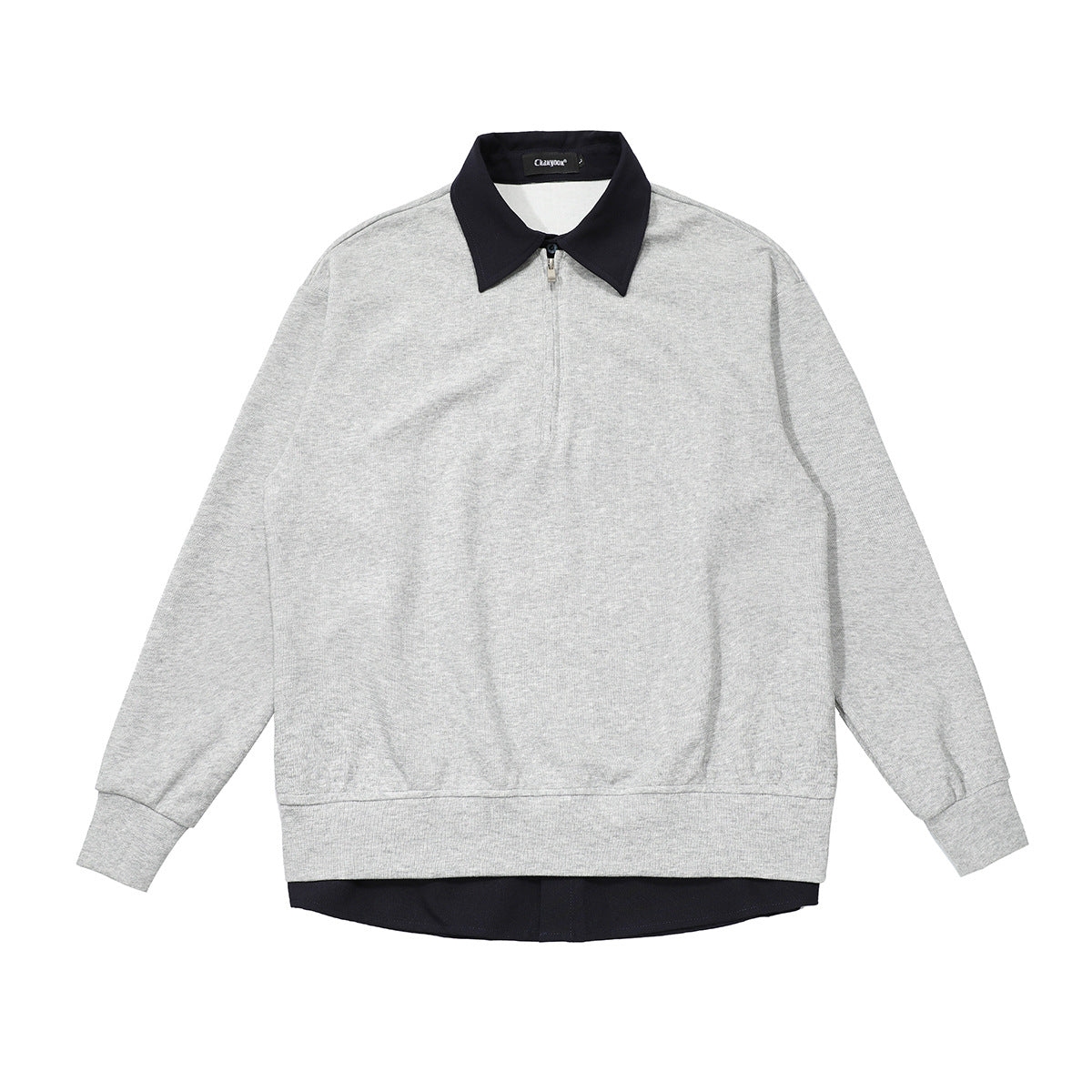 Layered Zip Polo Sweatshirt