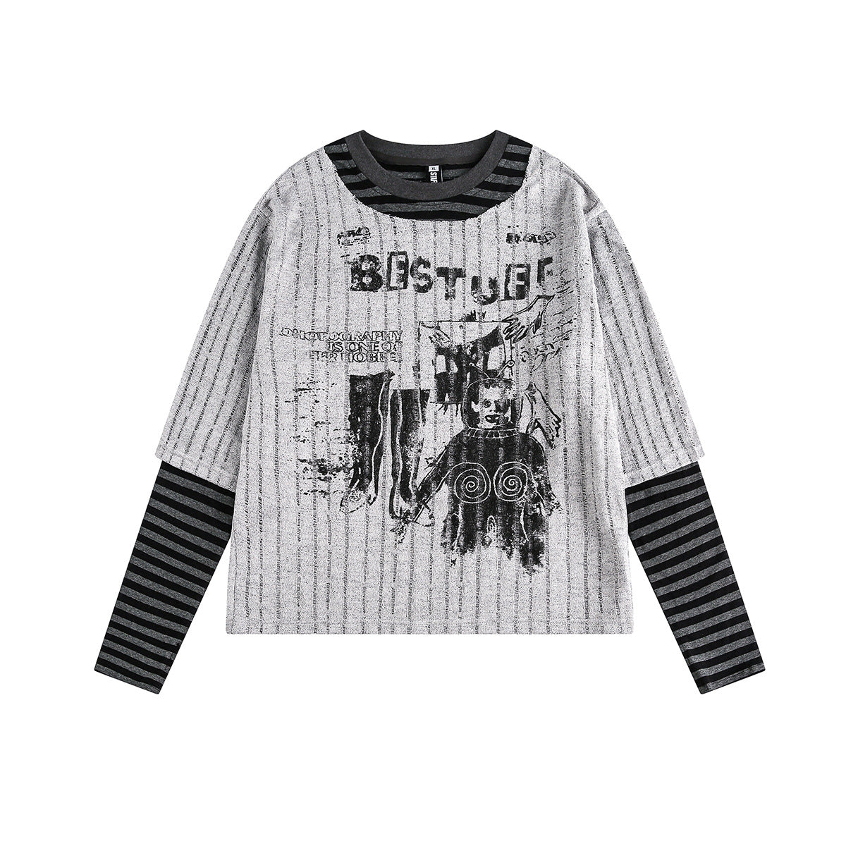 Layered Distressed Graphic Tee