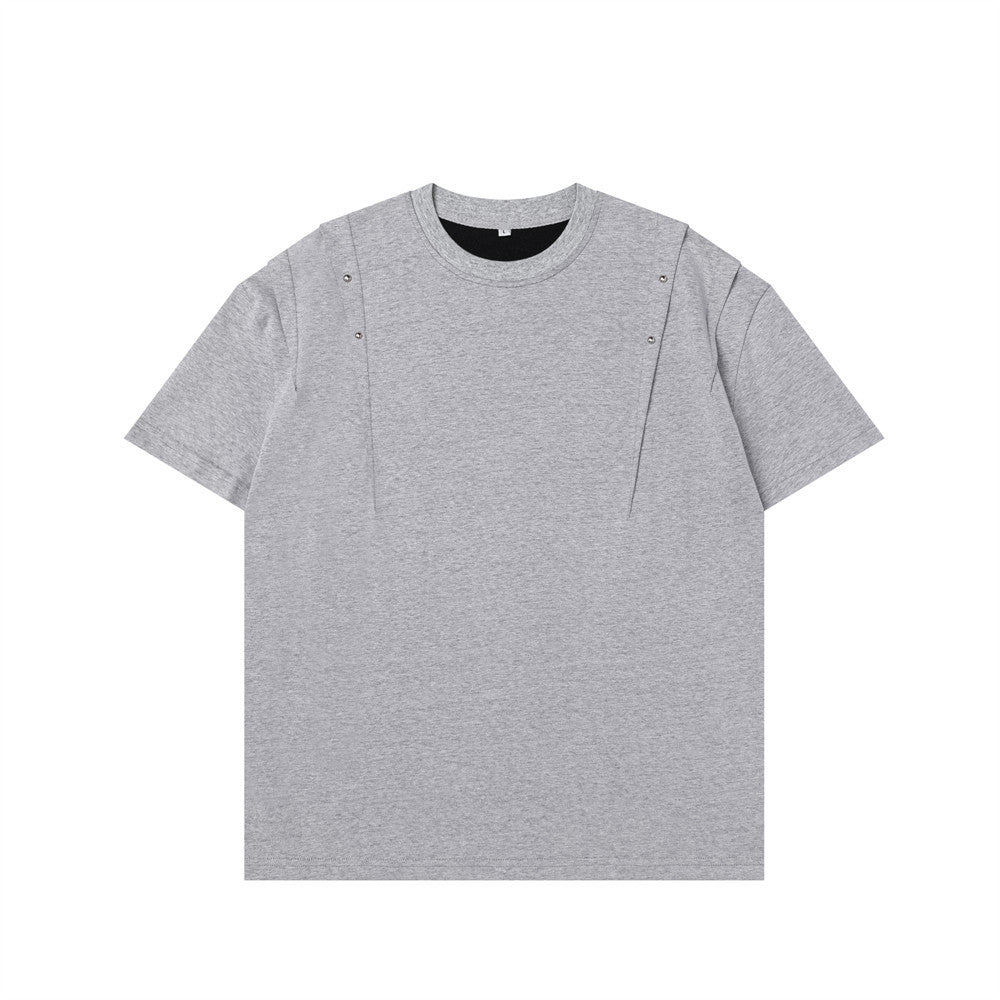Rivet Detail Cropped Boxy Tee