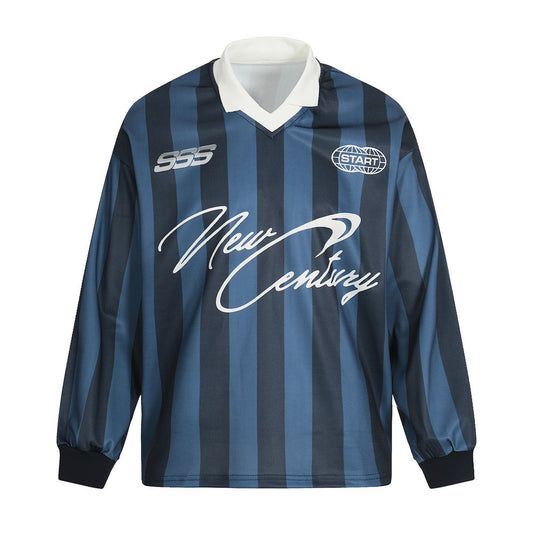 Vertical Striped V-neck Jersey